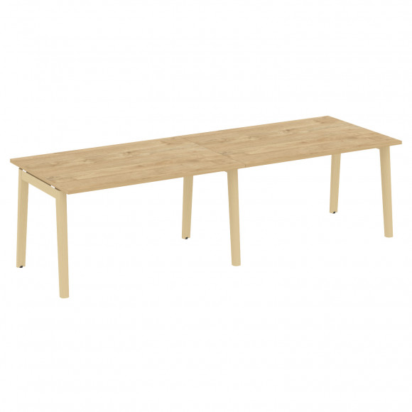 Стол переговорный (2 столешницы), опоры - массив дерева ОНИКС ВУД/ONIX WOOD OW.PRG-2.3 Тиквуд Светлый