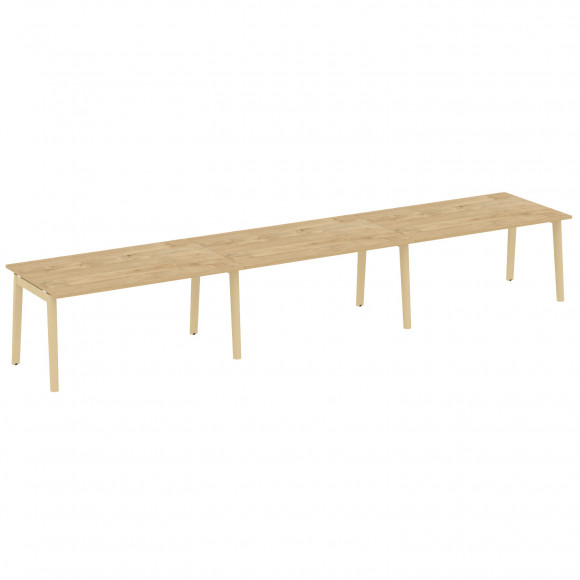 Стол переговорный (3 столешницы), опоры - массив дерева ОНИКС ВУД/ONIX WOOD OW.PRG-3.4 Тиквуд Светлый