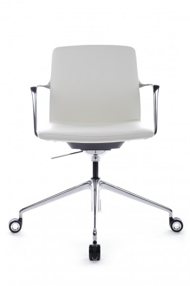 Кресло Plaza-M FK004-B12 Белый (6207) натуральная кожа 70*70*80-86 Кресло Plaza-M FK004-B12 Белый (6207) натуральная кожа 70*70*80-86