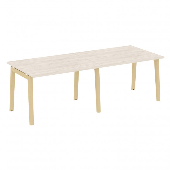 Стол переговорный (2 столешницы), опоры - массив дерева ONIX WOOD OW.PRG-2.2 Денвер Светлый