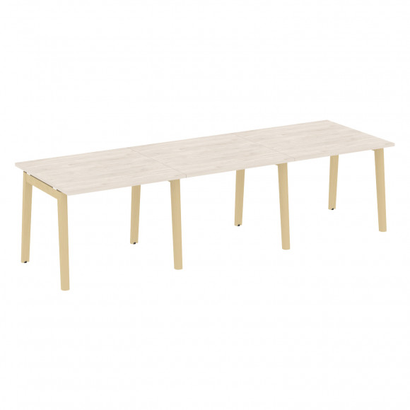 Стол переговорный (3 столешницы), опоры - массив дерева ONIX WOOD OW.PRG-3.1 Денвер Светлый