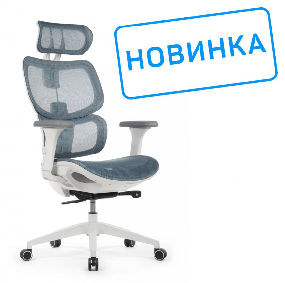 Кресло Argo W-228 Синяя сетка/Белый пластик Кресло Argo W-228 Синяя сетка/Белый пластик