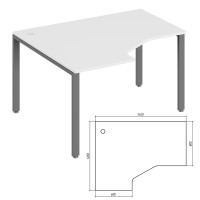 Эргономичный стол левый Тренд метал/Trend Metal TDM32215445 белый