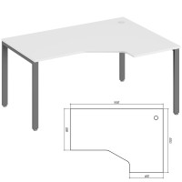 Эргономичный стол правый Тренд метал/Trend Metal TDM32215545 белый