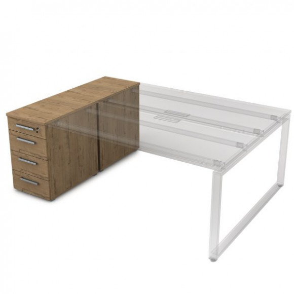 Тумба приставная с ящиками и общим топом GLOSS 9ТП.012.1 teakwood