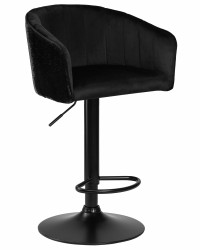 Стул барный DOBRIN DARCY BLACK SHINY (черный велюр с черно-золотыми пайетками),5025_BlackBase_Shiny-LM DARCY BLACK SHINY, цвет сиденья черный велюр с черно-золотыми пайетками, цвет основания черный
