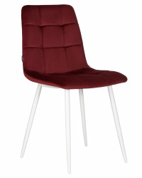 Стул обеденный DOBRIN CHILLY (Бордовый Holland 47, основание белое),005 DOBRIN CHILLY, цвет сиденья бордовый Holland 47, цвет основания белый