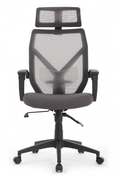 Кресло Oliver W-203AC Чёрный пластик/Серая сетка