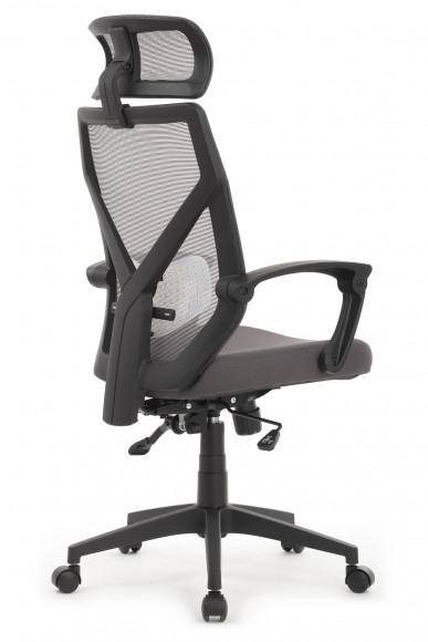 Кресло Oliver W-203AC Чёрный пластик/Серая сетка