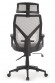 Кресло Oliver W-203AC Чёрный пластик/Серая сетка