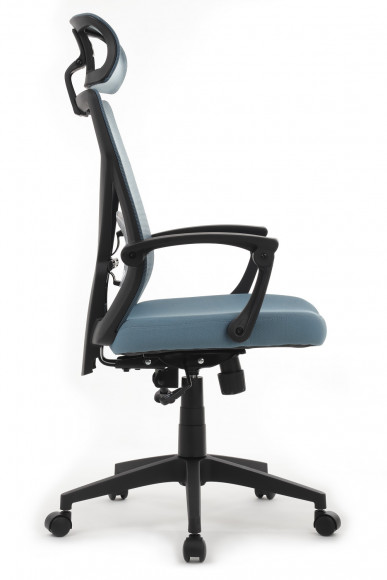 Кресло Oliver W-203AC Чёрный пластик/Синяя сетка Кресло Oliver W-203AC Чёрный пластик/Синяя сетка