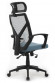 Кресло Oliver W-203AC Чёрный пластик/Синяя сетка Кресло Oliver W-203AC Чёрный пластик/Синяя сетка