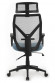 Кресло Oliver W-203AC Чёрный пластик/Синяя сетка Кресло Oliver W-203AC Чёрный пластик/Синяя сетка