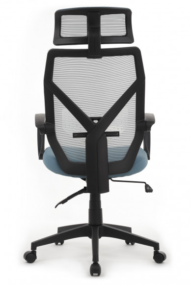 Кресло Oliver W-203AC Чёрный пластик/Синяя сетка Кресло Oliver W-203AC Чёрный пластик/Синяя сетка