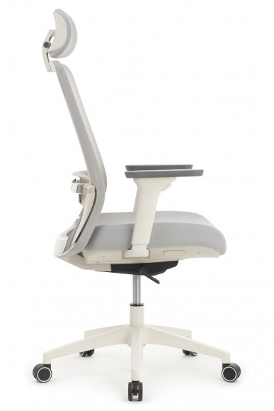 Кресло WORK W-218C white Светло-серый пластик/Светло-серая сетка