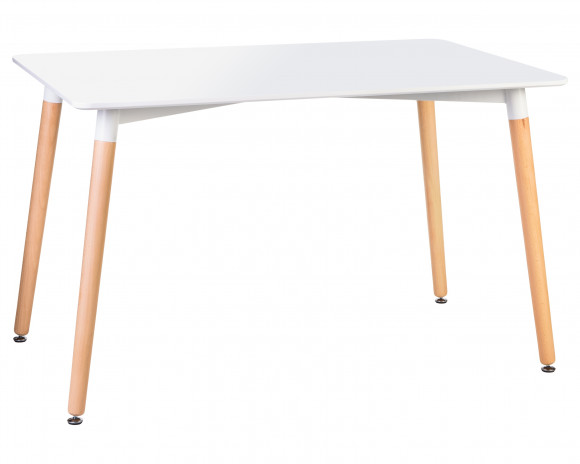 Стол обеденный DOBRIN SERRA WIDE (ножки светлый бук, столешница белая),04-TD-LMZL SERRA WIDE, цвет столешницы белый, цвет основания светлый бук