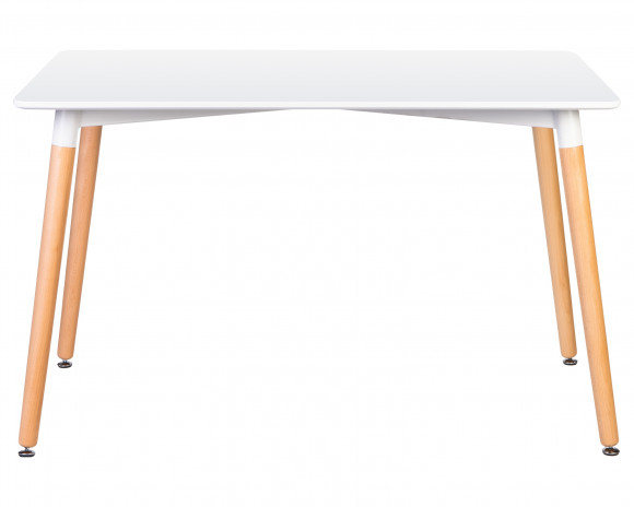 Стол обеденный DOBRIN SERRA WIDE (ножки светлый бук, столешница белая),04-TD-LMZL SERRA WIDE, цвет столешницы белый, цвет основания светлый бук