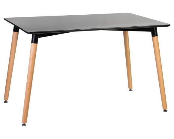 Стол обеденный DOBRIN SERRA WIDE (ножки светлый бук, столешница чёрная),04-TD-LMZL SERRA WIDE, цвет столешницы черный, цвет основания светлый бук