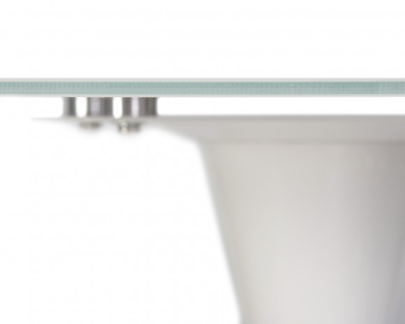 Стол обеденный MIA GLASS (белая столешница, белое основание (W-02)),209TD-LMZL MIA GLASS, белая столешница, белое основание (W-02)