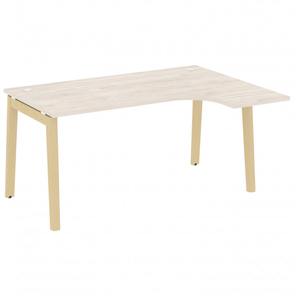 Стол эргономичный правый, опоры - массив дерева ONIX WOOD OW.SA-4(R) Денвер Светлый