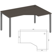 Эргономичный стол правый Тренд Метал/Trend Metal TDM32215515 тёмный дуб